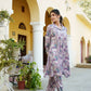 Vaasva Women Lavender Muslin Printed Shirt & Pant Set - Swadesiicart