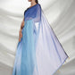 Blue Organza Solid Saree With Unstitched Blouse Piece - Shanaya