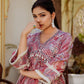 Vaasva Women Brown Muslin Floral Print Alia cut Kurta & Pant (Cord set) - Swadesiicart