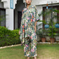 Vaasva Women's Dark Green Musline Viscose Digital Printed Kaftan Pant Set | Swadesiicart