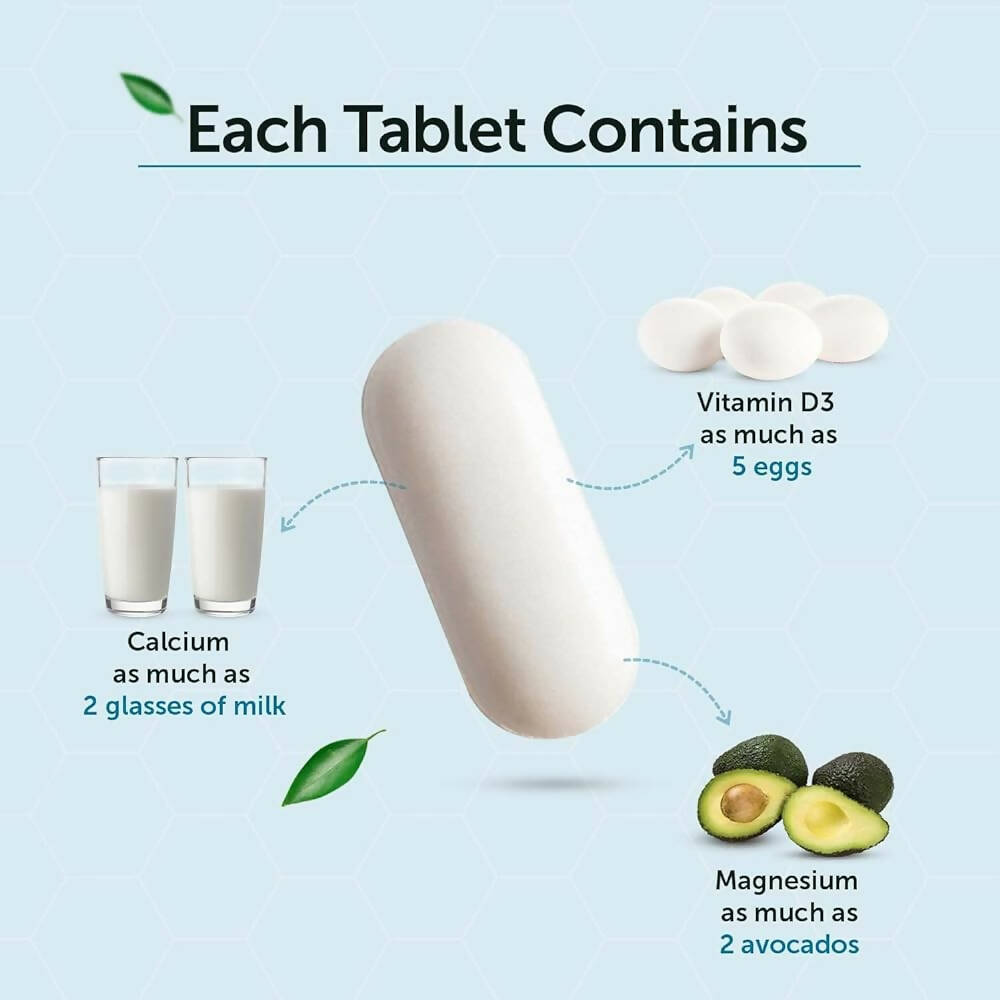 Neuherbs True Calcium 1000mg With Natural Vitamin D3 Tablets - Swadesiicart