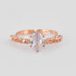 VOJ white CZ-detail Stainless Steel Cubic Zirconia Gold-Polished adjustable finger Ring | Swadesiicart