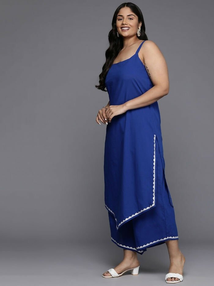 Ahalyaa Women's Traditional wear Kurta Set - Blue | Swadesiicart