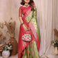 Aastha Fashion Pista Green Tissue Silk Paithani Woven Saree