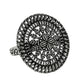 NVR Women's Oxidised Silver Plated Adjustable Finger Ring | Swadesiicart