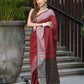 Beatitude Red Cotton Jacqaurd Border Tangail Handloom Saree