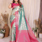 Aastha Fashion Sea Green Tissue Silk Paithani Woven Saree