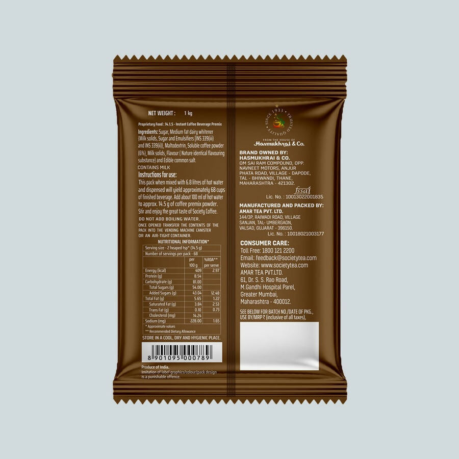 Society Daily Coffee Premix Pouch | Swadesiicart