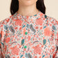 Orange Poly Rayon Digital Printed A-line Top - Tarini - Swadesiicart