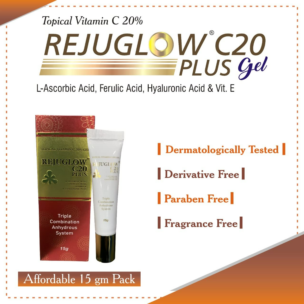 Rejuglow C 20 Plus Gel Enriched With Vitamin E | Swadesiicart
