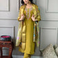 The52 Mustard Gorgeous Embroidered Viscose Chanderi Fabric Straight Kurta Pant with Dupatta Set - Swadesiicart