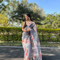 Vamsee Sia Grey Organza Saree - Swadesiicart