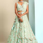 House of Panchhi Sea Green Net Sequins and Zarkan embroidery Lehenga choli & Dupatta | Swadesiicart