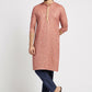 Ethnic India Pink Men's Kurta Floral Polyester | Swadesiicart