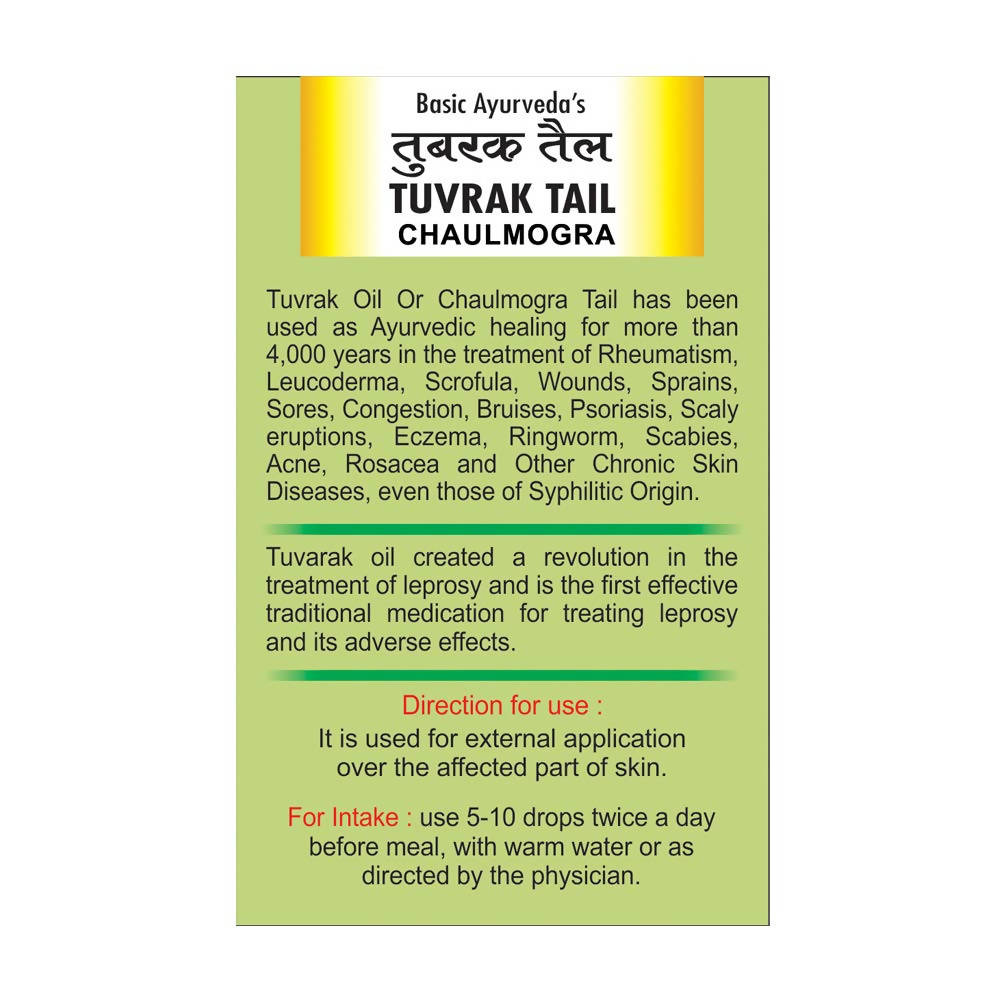 Basic Ayurveda Tuvrak Tail - Limited Time Offer - Swadesiicart