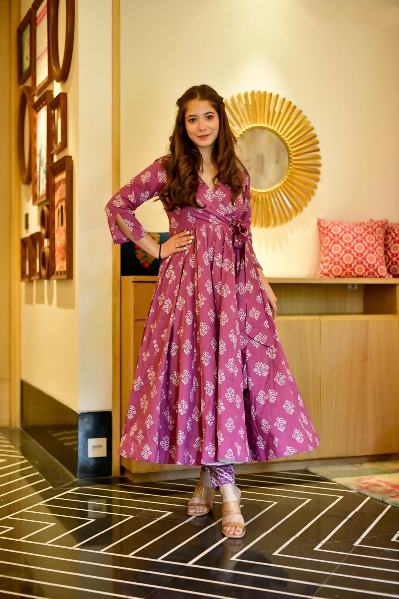Jyoti Fashion Women's Purple Cotton Silk Heavy Digital Printed Kurta Pant Set | Swadesiicart