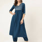 FIORRA Women's Turquise Blue Poly Crepe A-Line Kurta Set - Swadesiicart