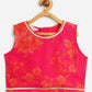 Ahalyaa Pink Organza Digital Print Kids Lehenga Choli For Girls | Swadesiicart