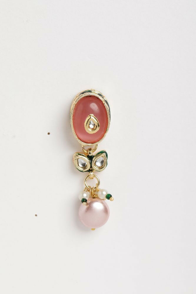 Nuyug 22K Gold Plated Radiant Rose Stone Kundan Necklace | Swadesiicart
