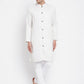 Even Apparels White Rayon Men's Sherwani Kurta With Open Front | Swadesiicart