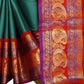 Vamika Banarasi Silk Rama Green Weaving Saree | Swadesiicart