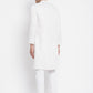 Even Apparels White Rayon Men's Sherwani Kurta With Asymetrical Cut | Swadesiicart