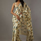 Beige Bright Moss Designer Digital Printed Party Wear Saree - Be Verly