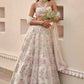 Jyoti Fashion Cream Thread Embroidery Georgette Designer Lehenga Choli with Dupatta | Swadesiicart