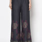 Aniyah Rayon Dark Grey Color Block Print Flared Slip-On Palazzo (AN-201K)