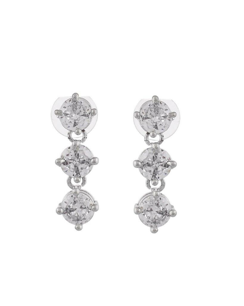 VOJ Silver Plated AD Studded Choker Jewellery Set | Swadesiicart