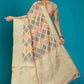 Beige Soft Organza Woven Design Saree with Unstitched Blouse Piece - Zaara