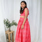 Aayaa Designer Printed Chinon Crochet Sequance Kids Lehenga Choli - Pink