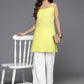 Ahalyaa Women's Traditional wear Tunic - Yellow | Swadesiicart