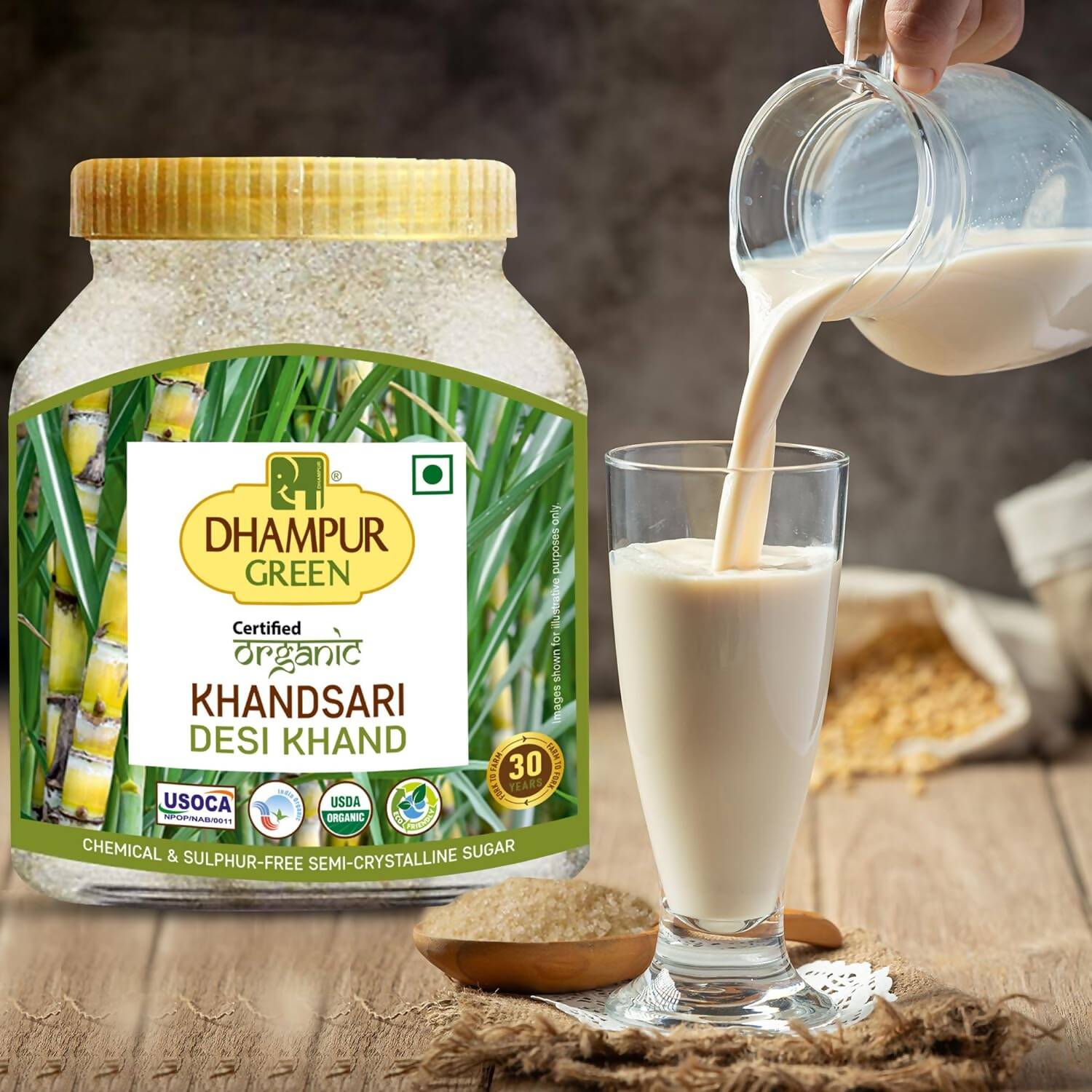 Dhampur Green Desi Khand Khandsari Sugar | Swadesiicart
