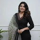 The52 Black Women's Gorgeous Parampara Fabric Embroidered Work Straight Kurta Palazzo and Dupatta Set - Swadesiicart