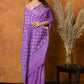 Very Much Indian Handblock Printed Cotton Saree With Natural Dyes - Purple | Swadesiicart