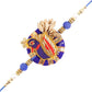 Blue Peacock Zardosi Rakhi & Kaju Katli Box | Swadesiicart