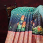 Green and Pink Banaras Border Floral Design Banarasi Semi Silk Saree By Gayathri Reddy Designer Studio | Swadesiicart