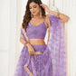 Aastha Fashion Lavender Butterfly Net Tone To Tone Thread Work, Sequence Work And Original Mirror Work Embroidery Wedding Wear Lehenga Choli