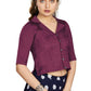 Aastha Fashion Women's Women's Wine Art Silk Button Readymade Blouse