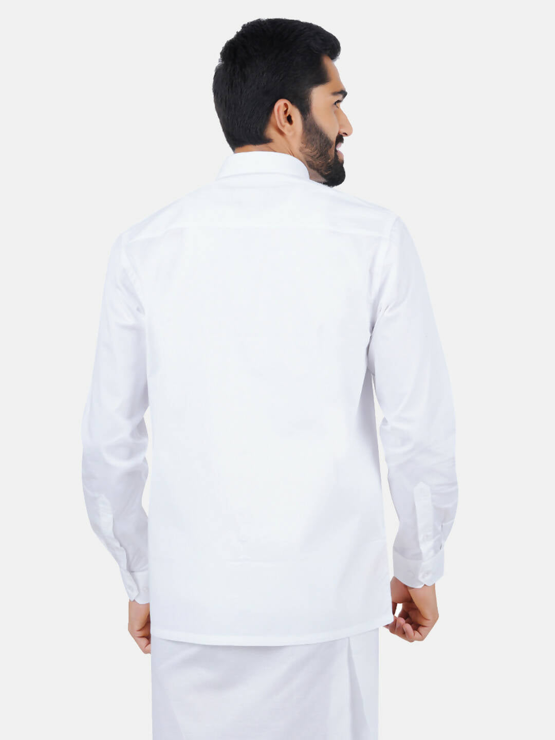 Ramraj Cotton Mens Full Sleeve Formal 100 % Cotton White Shirt | Swadesiicart