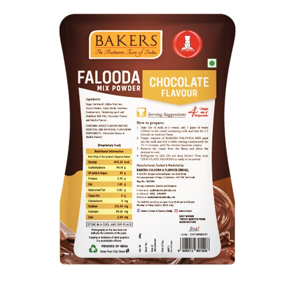 BAKERS Falooda Mix Powder - Chocolate, Pista and Rose