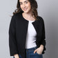 Even Apparels Black Linen Cotton Open Front Statement Women's Jacket | Swadesiicart