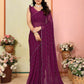 Aafreen Partywear Designer Wine Georgette Fancy Saree