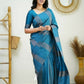 Partywear Designer Sky blue Banarasi Silk Fancy Saree - Starwalk | Swadesiicart