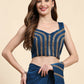Blue Polyester Solid Ready to Wear Saree with stitched Blouse - Nita | Swadesiicart
