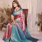 Aastha Fashion Pink Tissue Silk Paithani Woven Saree