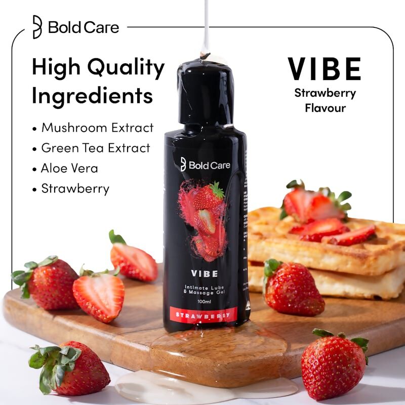 Bold Care Vibe Strawberry Flavor Massage Gel - Swadesiicart