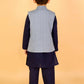 Lil Drama Boys Kurta pyjama with jacket set - Navy Blue | Swadesiicart