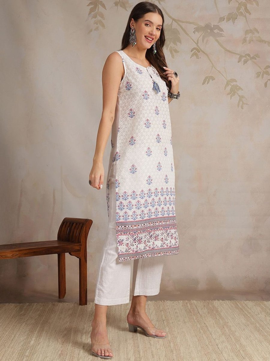 Anouk Women Printed Chikankari Kurta - Swadesiicart